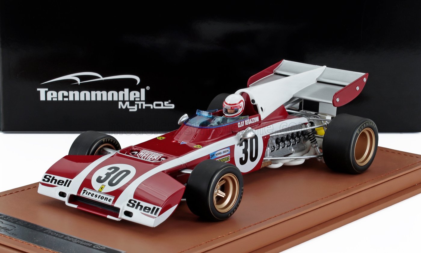 1:18 FERRARI F1 312b2 №30 Prova Belgium Gp (with Pilot Figure) (1971) Clay Regazzoni, Red White - TMD18-321A