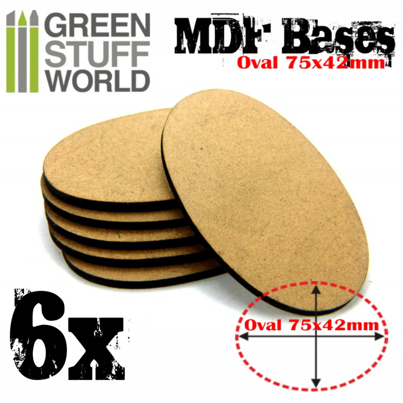 Овальное AOS основание 75 x 42 мм / MDF Bases - AOS Oval 75x42mm - 9198