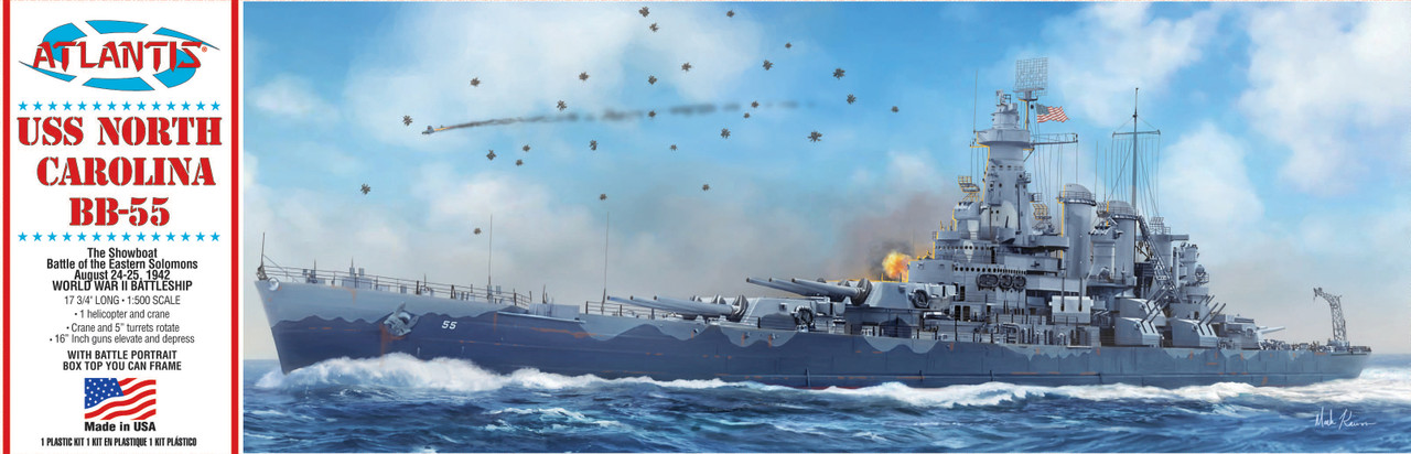 1:500 Сборная модель USS North Carolina BB-55 Battleship - AMCR601