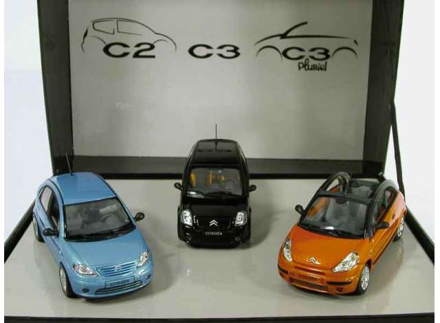 1:43 Набор из 3х моделей CITROEN C2/C3 синий,черный,оранжевый - 8818
