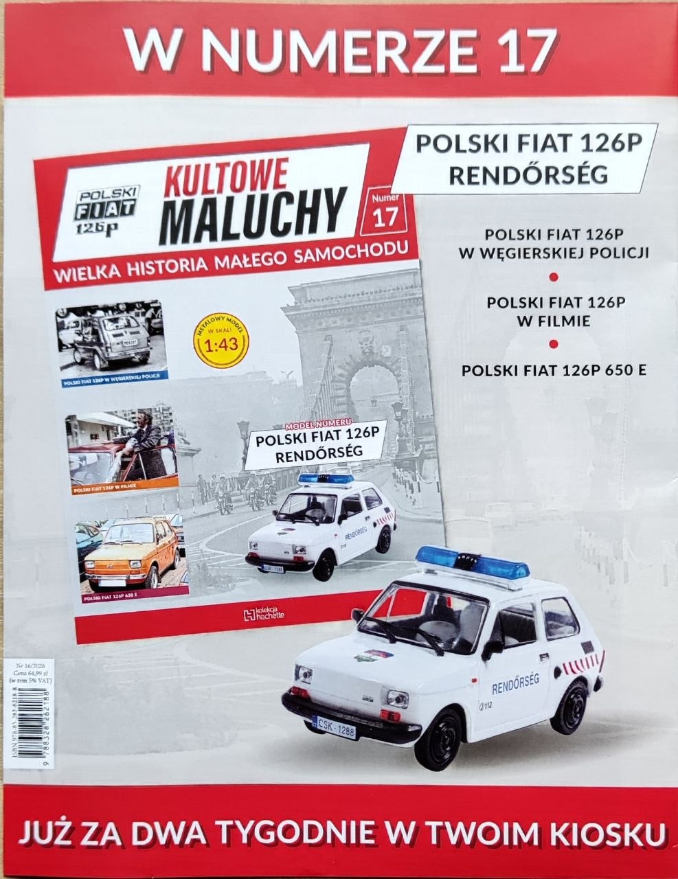 1:43 POLSKI FIAT 126P Rendőrség, Kultowe Maluchy - kulMal017