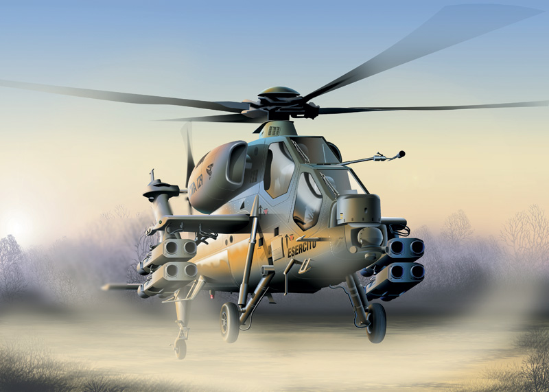 1:72 Сборная модель Вертолет A-129 Mangusta - 0006