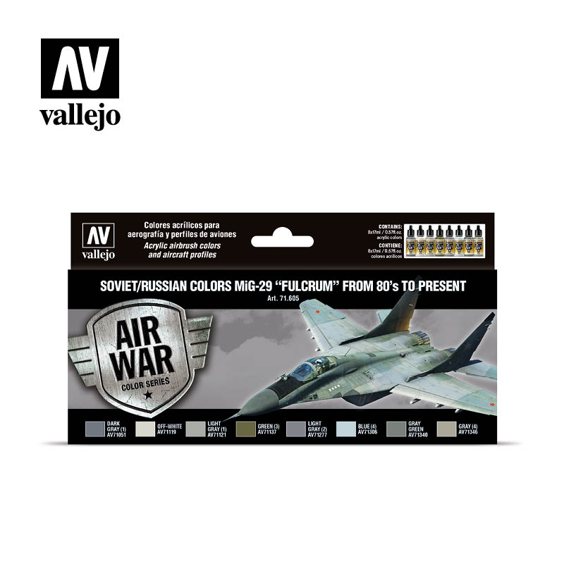 Набор Model Air Soviet/Russian colors MiG-29 Fulcrum (8цв.) - 71605