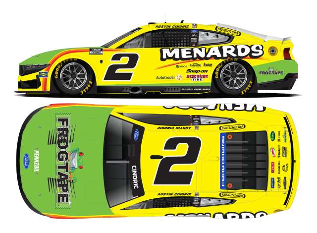 1:64 Ford Mustang #2 Austin Cindric *Menards/Frogtape* green/yellow 2026 - CX22661MENAE