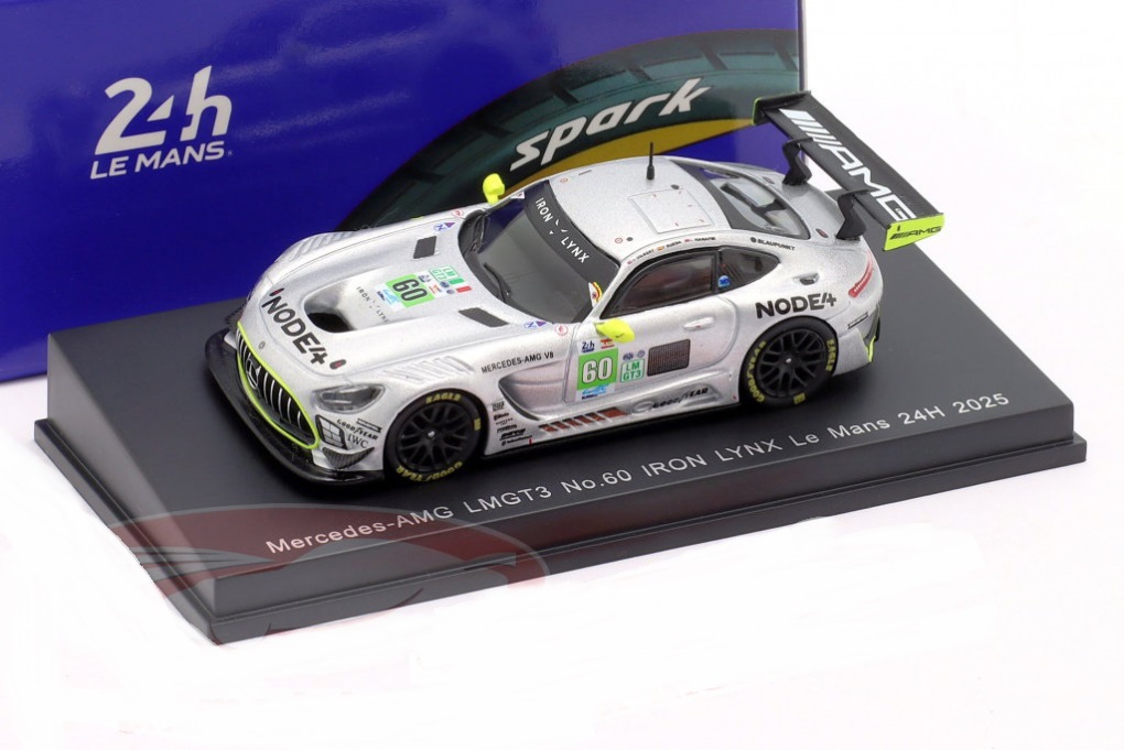 1:64 MERCEDES-BENZ AMG GT3 Evo №60 24h LeMans Andrew Gilbert, Lorcan Hanafin, Fran Rueda (2025) - 64S073