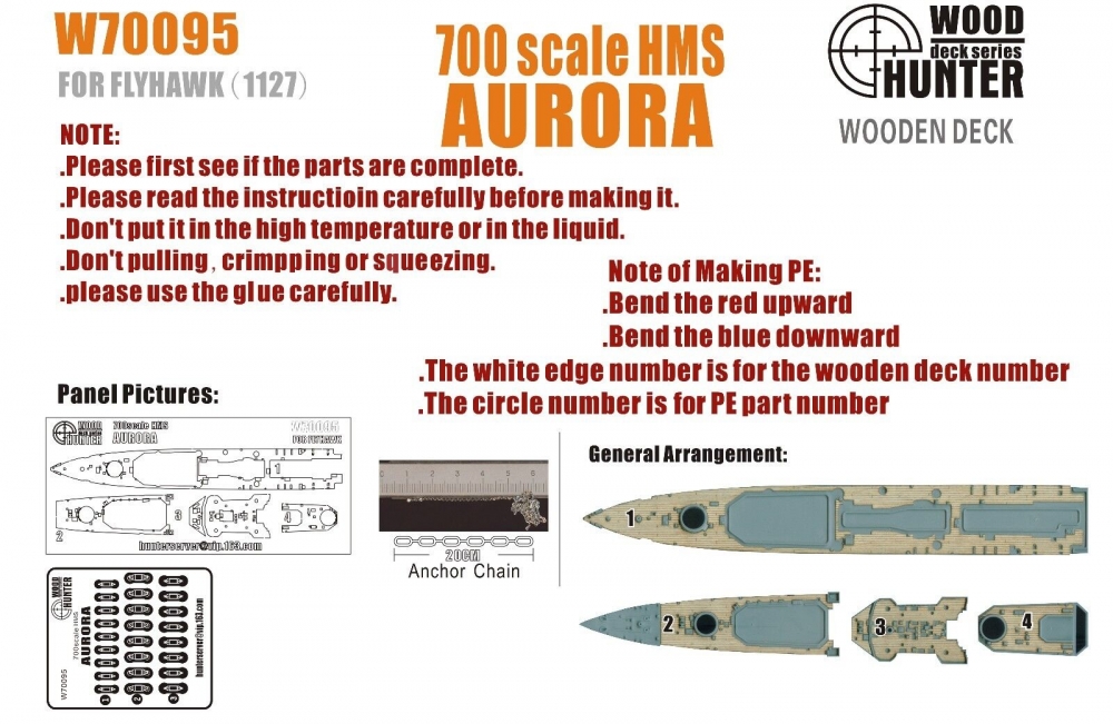 1:700 Набор деталей Light Cruiser Aurora (Flyhawk FH1127) - W70095