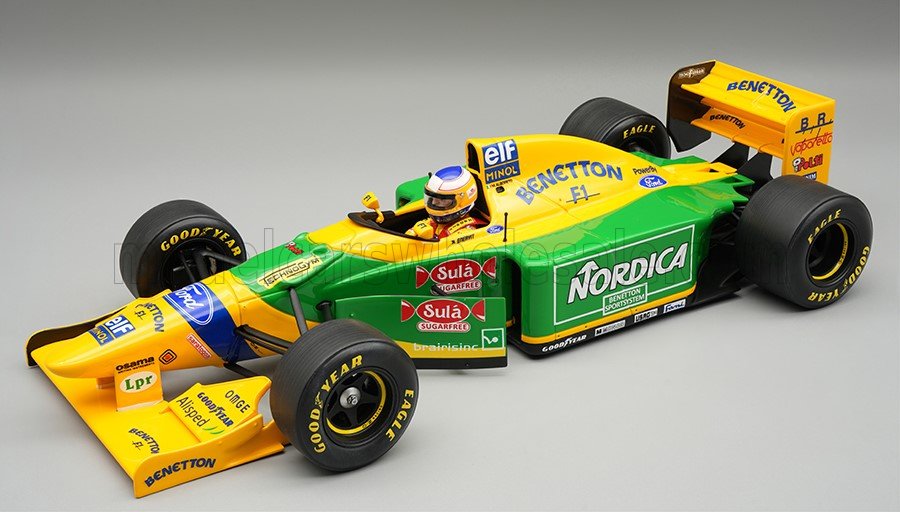 1:18 F1 B193 TEAM BENETTON FORD №0 Test Barcellona (with pilot figure) Michele Alboreto (1993) - TMD18-465A