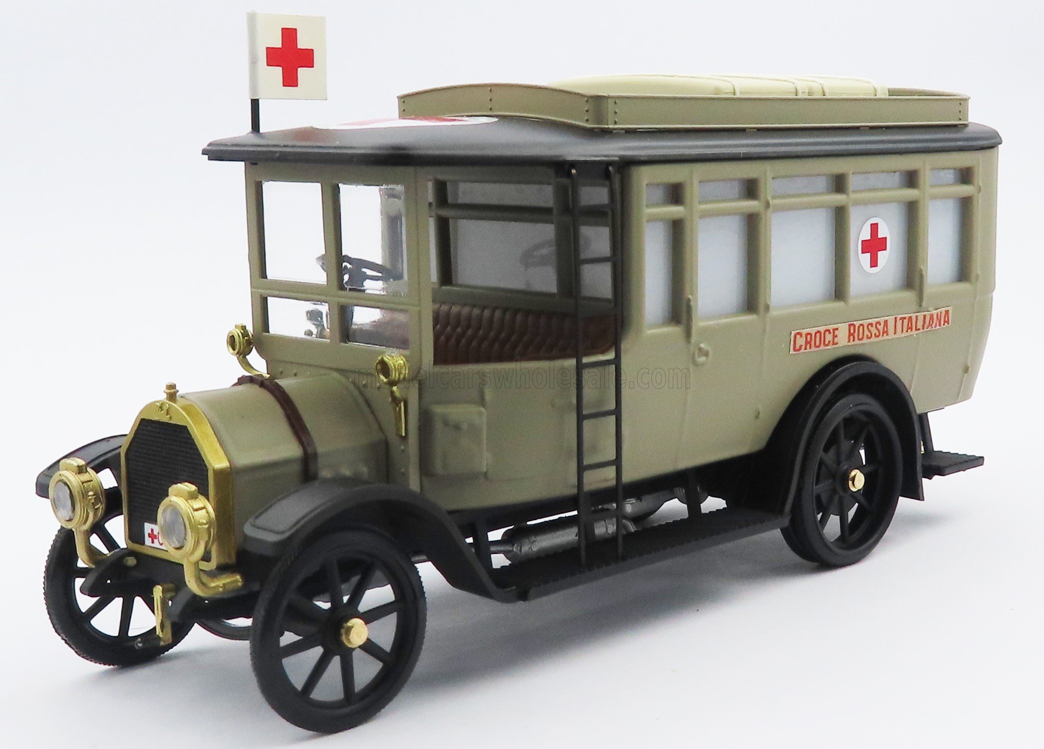 1:43 FIAT 15bl Truck Ambulanza C.r.i. Croce Rossa Italiana (1911), Military Beige - 4761