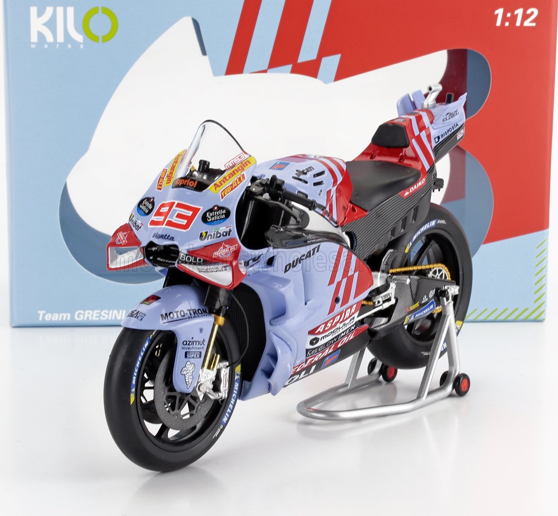 1:12 DUCATI Desmosedici Gp23 Team Gresini Racing №93 Motogp Season (2024) Marc Marquez, Light Blue - KLW0014-05