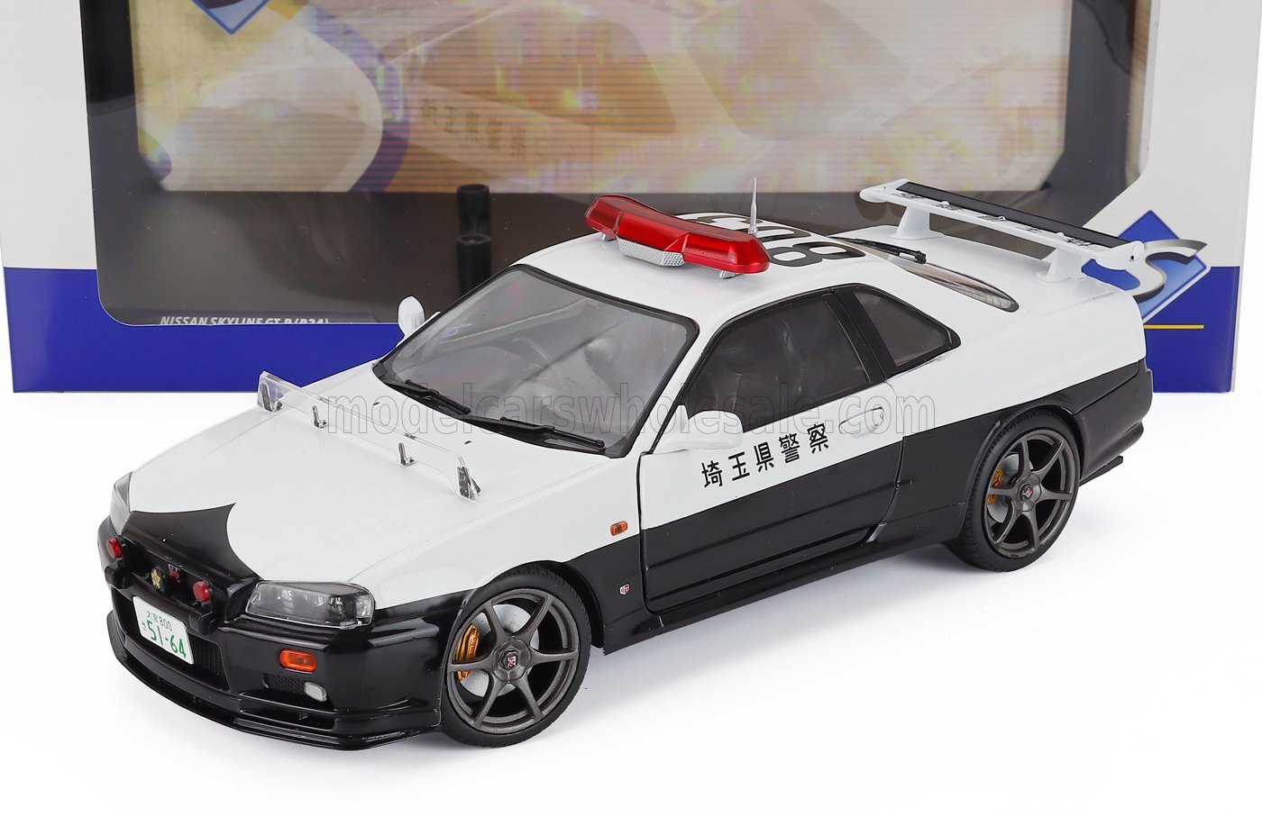 1:18 NISSAN Skyline 34 Gt-r (bnr34) Japan Police (2019), White Black - S1804317