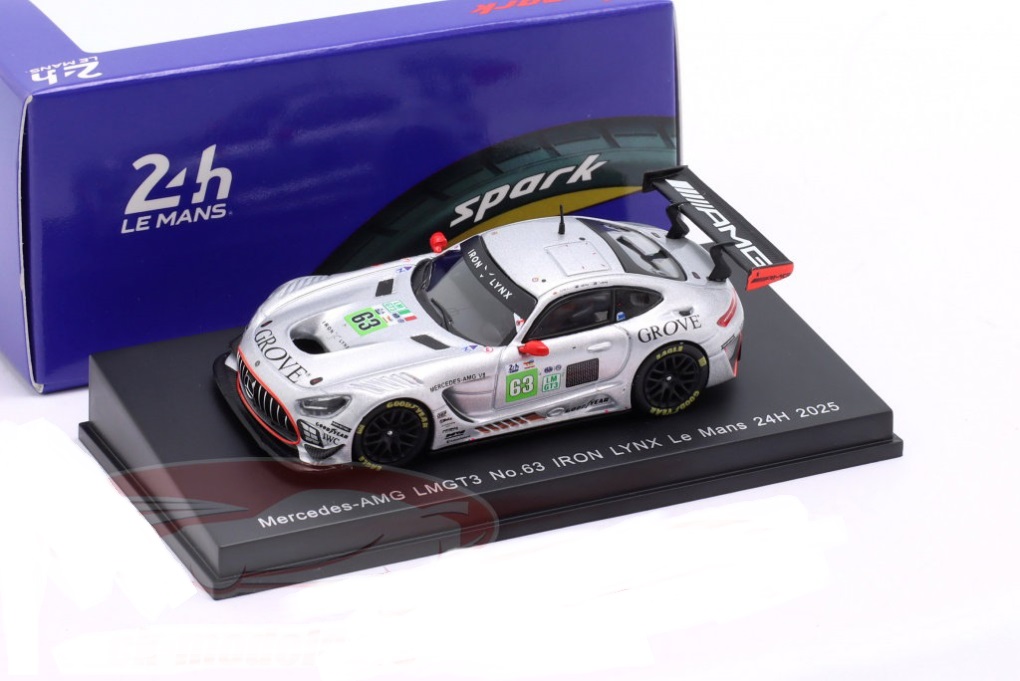 1:64 MERCEDES-BENZ AMG GT3 Evo №63 24h LeMans Stephen Grove, Brenton Grove, Luca Stolz (2025) - 64S075