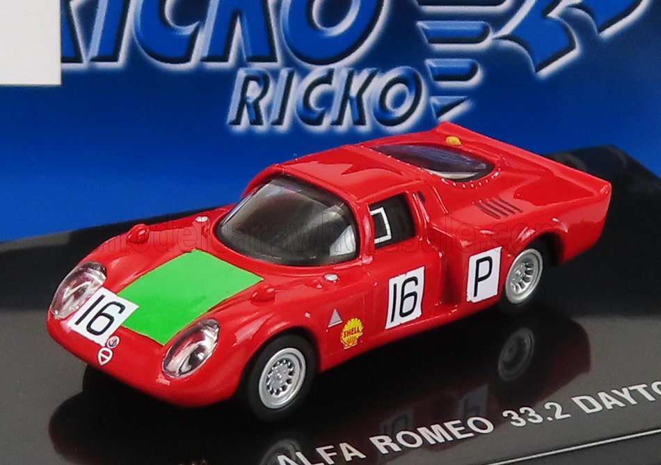 1:87 ALFA ROMEO 33.2 №16 24h Daytona (1968) I.giunti - N.galli, Red Green - PIRK38343/16