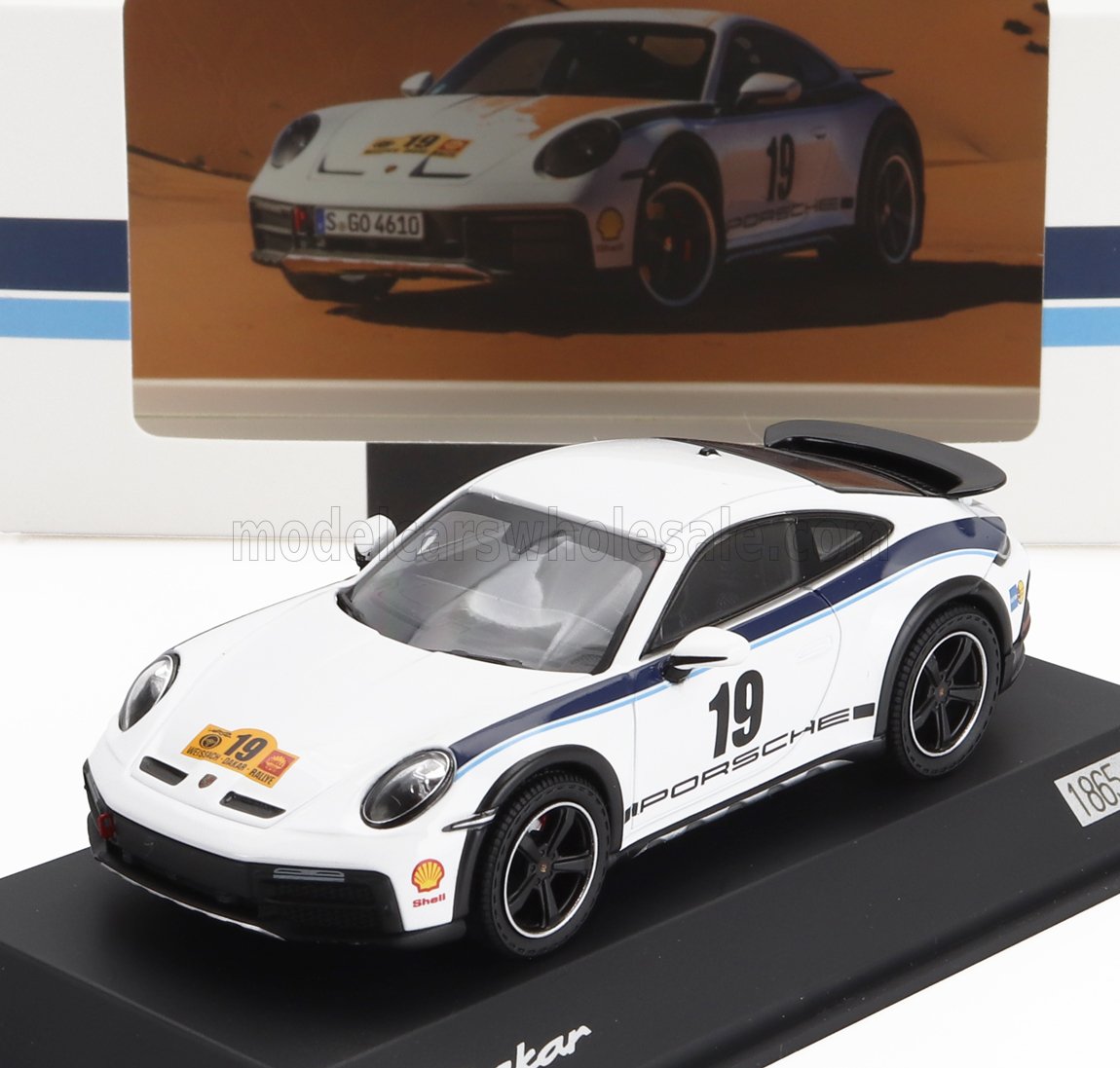1:43 PORSCHE 911 992 Coupe №19 Rally Dakar Design (2022), White Blue - WAP0200040PDKK