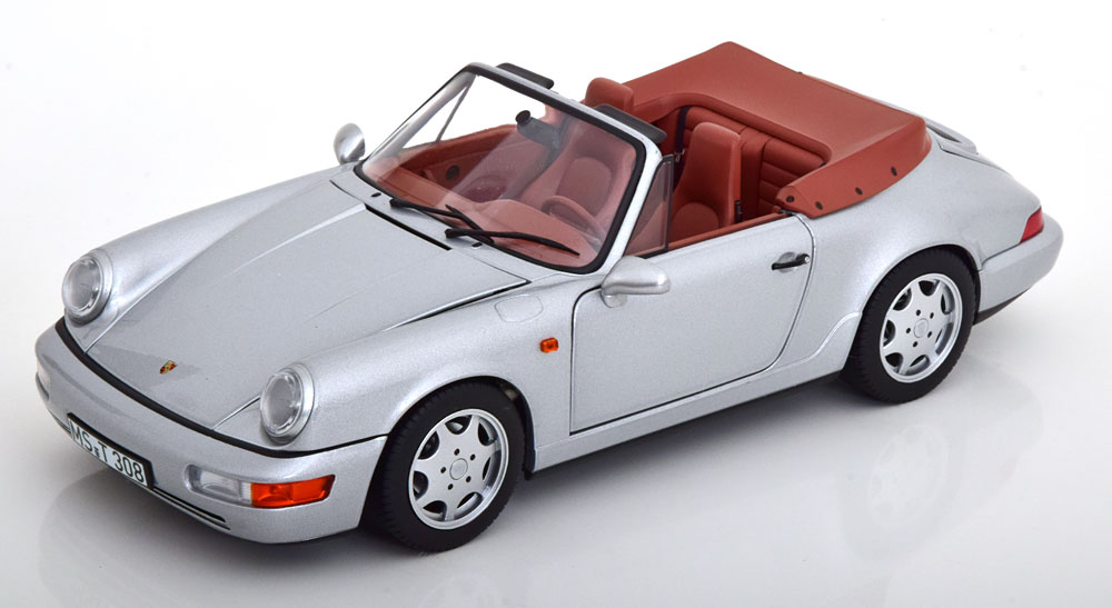 1:18 PORSCHE 911 (964) Carrera 2 Convertible (1990), silver - 187330