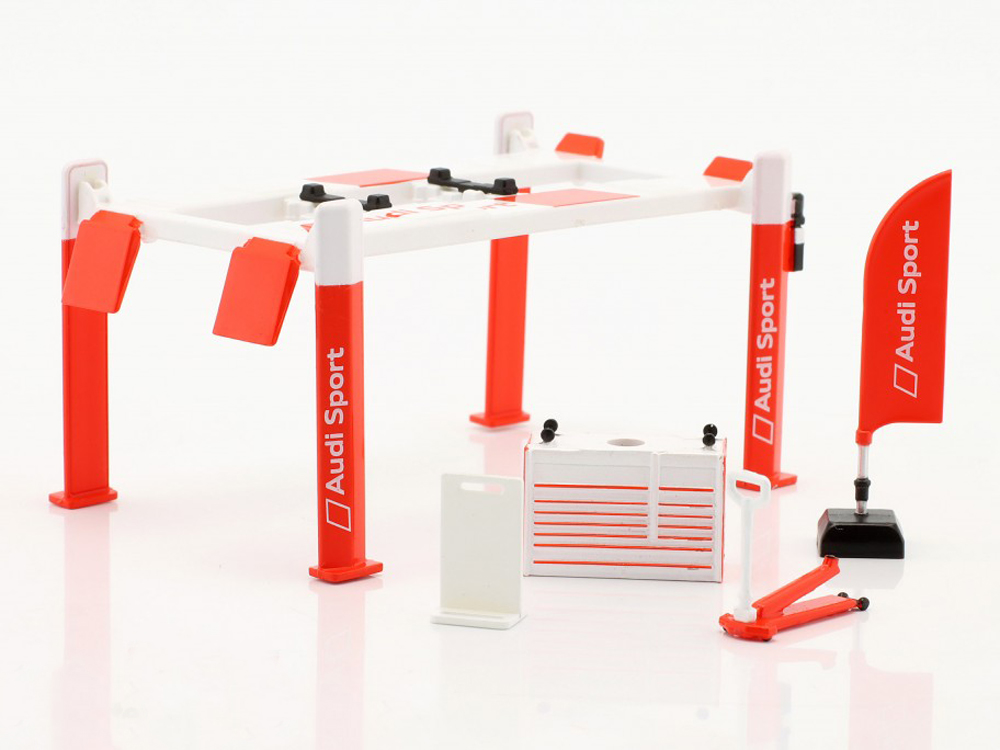 1:64 Набор гаражных инструментов Audi Sport белый с красным - TC-T64A001AS