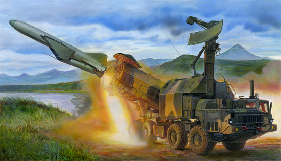 1:35 Сборная модель ракетный комплекс Russian 4K51 Rubezh Coastal ASM with P-15 - 01035