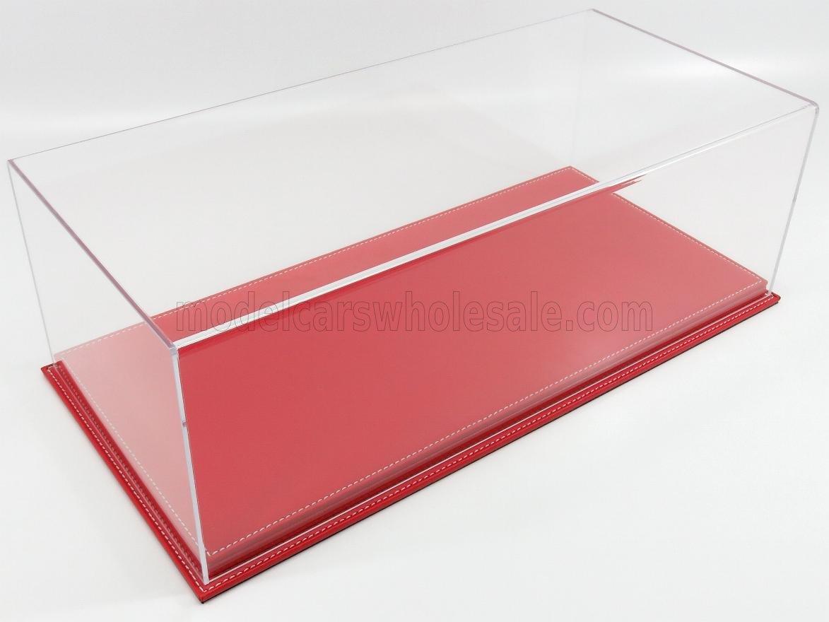 1:12 VETRINA DISPLAY BOX Molhouse Base In Pelle Rossa - Leather Base Red - Lungh.lenght Cm 51 X Largh.width Cm 24 X Alt.height Cm 19 (altezza Interna 15.3 Cm), Plastic Display - ATL10091