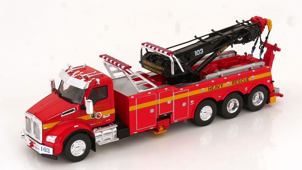 1:43 KENWORTH T880 Abschleppwagen LA County Fire Department, red orange - 43-0510