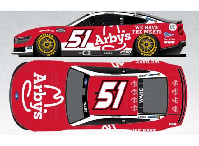 1:64 Ford Mustang #51 Cody Ware *Arbys*, red/white 2025 - C512565ARBCR