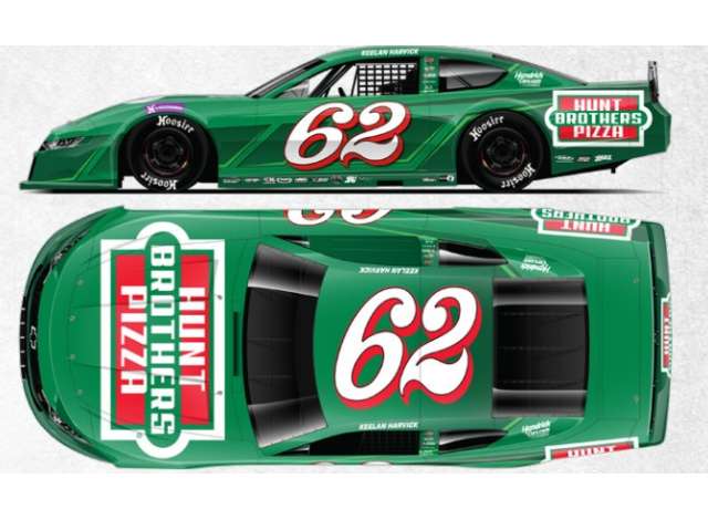 1:64 Chevrolet Late Model #62 Keelan Harvick *Hunt Brothers Pizza*, green/white/red 2025 - L622565HBPHK