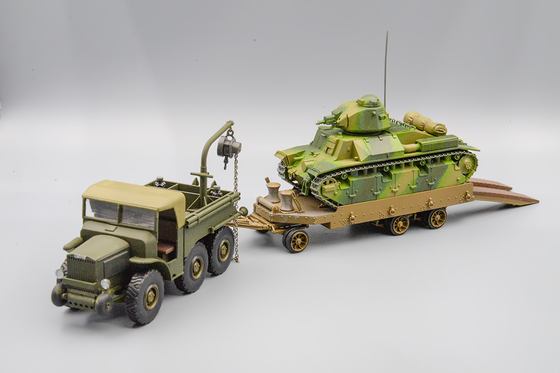 1:43 Тягач Laffly S45 c прицепом Titan и танком Char D2 - ds215