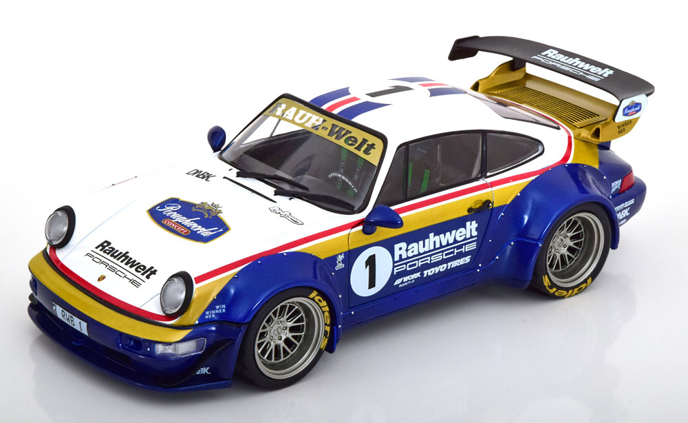 1:18 PORSCHE 911 964 Rwb Rauh Welt N1 Racing (1992), White Blue - S1807505