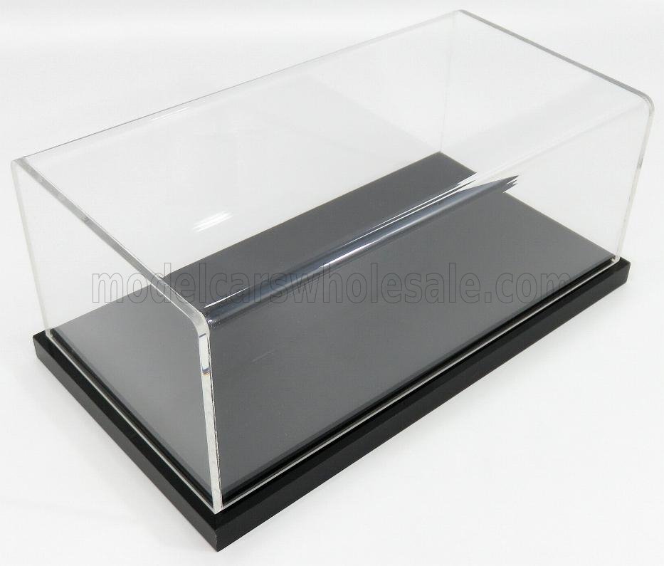1:24 VETRINA DISPLAY BOX Detroit Base Nera - Black Base - Lungh.lenght Cm 23 X Largh.width Cm 12 X Alt.height Cm 8.5 (altezza Interna 8 Cm ), Black - Plastic Display - ATL10004