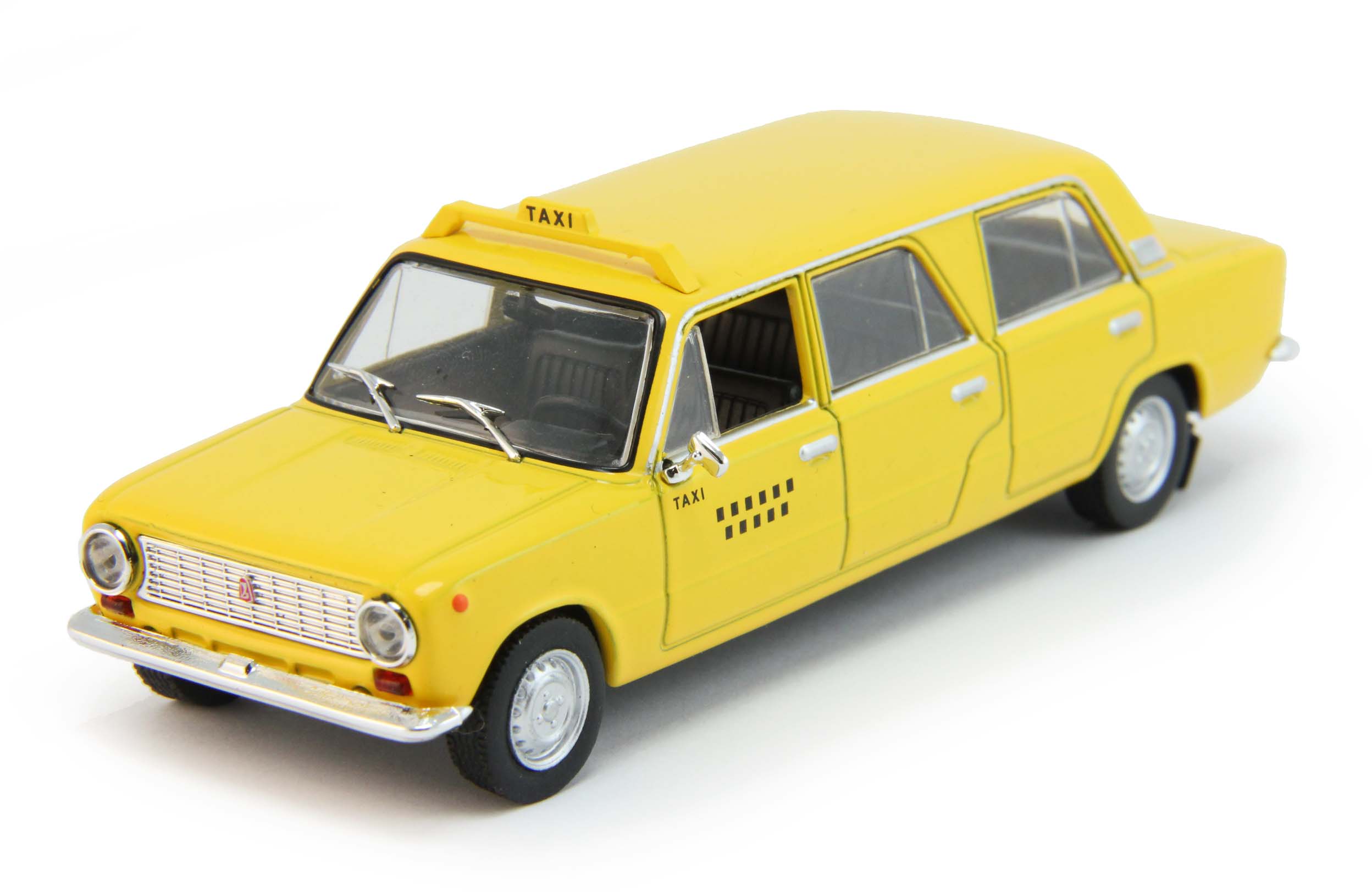 1:43 Волжский 1200 LMO (2101) Лимузин Такси (Куба), Автолегенды СССР 201, желтый - AL201