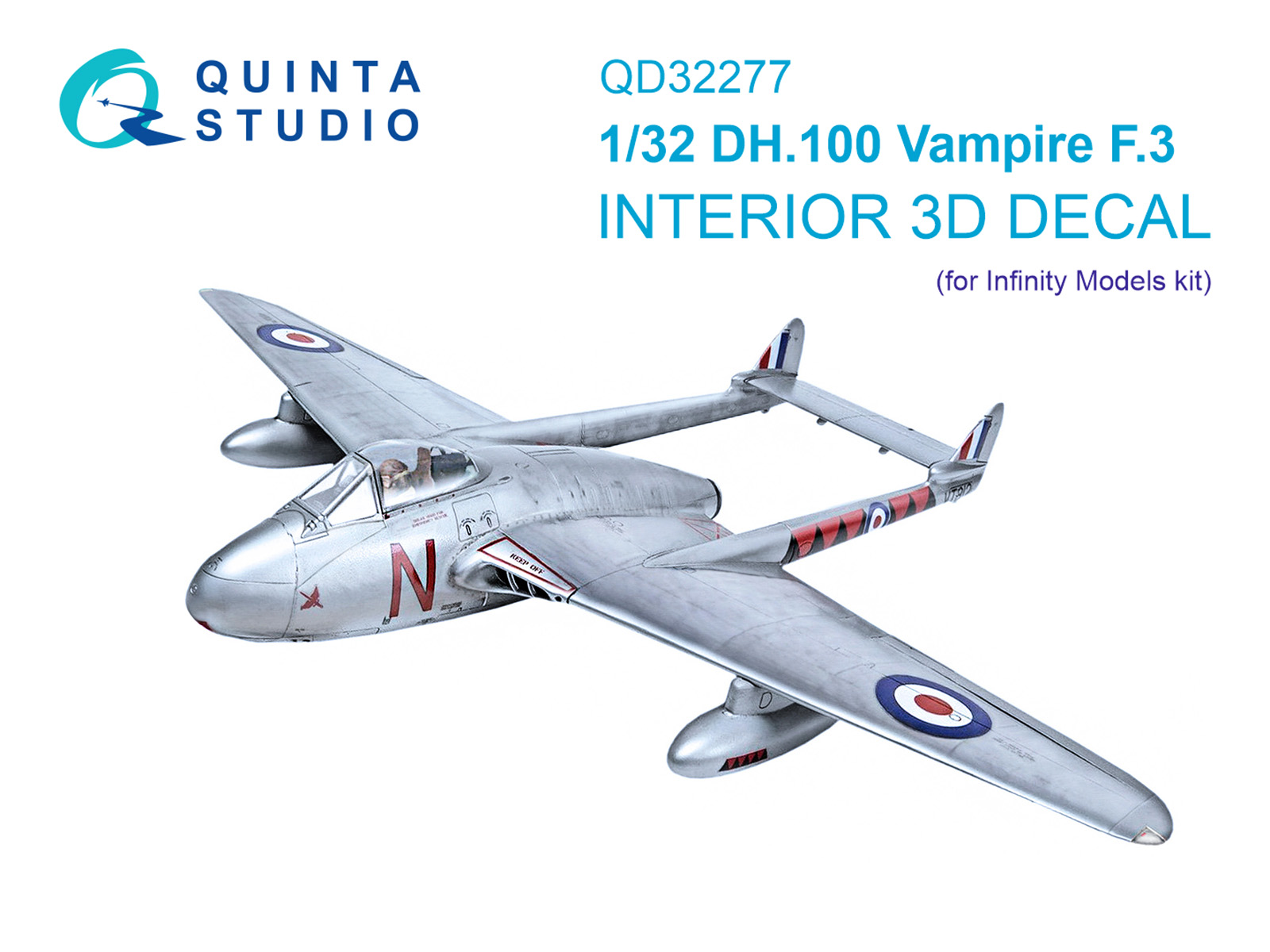1:32 3D Декаль интерьера кабины DH.100 Vampire F.3 (Infinity Models) - QD32277