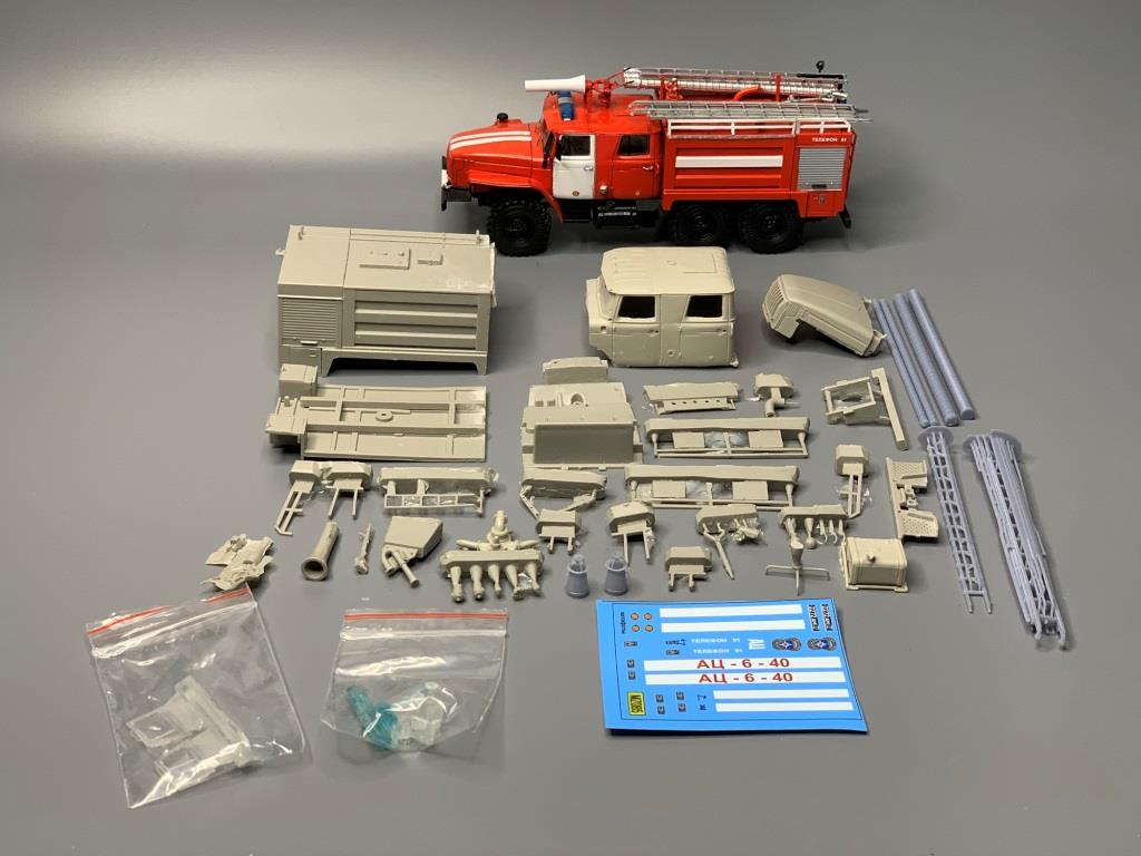 1:43 Набор для конверсии Пожарный автомобиль АЦ6.0-40 (Уральский 4320) - MZ085
