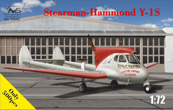 1:72 Сборная модель Самолет Stearman-Hammond Y-1S USA - 72045