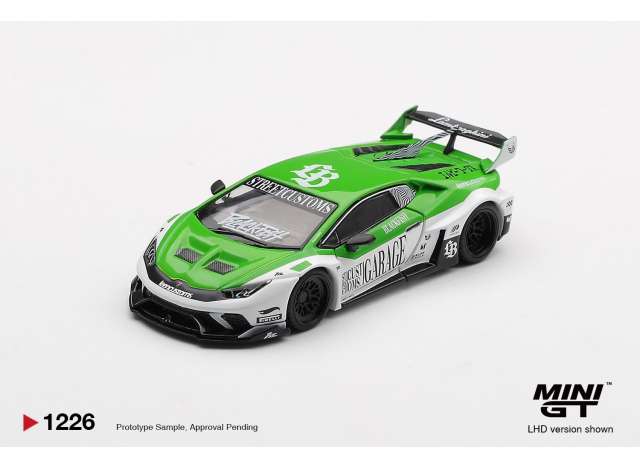 1:64 Lamborghini Huracan LB Works GT Street Customs, white/green 2025 - MGT01226-L