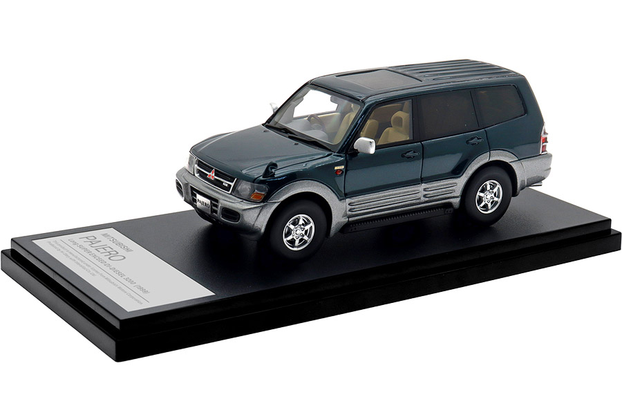 1:43 MITSUBISHI Pajero Long Super Exceed DI-Diesel 3200 (1999), Foresta Green / Queen's Silver - HS473GR