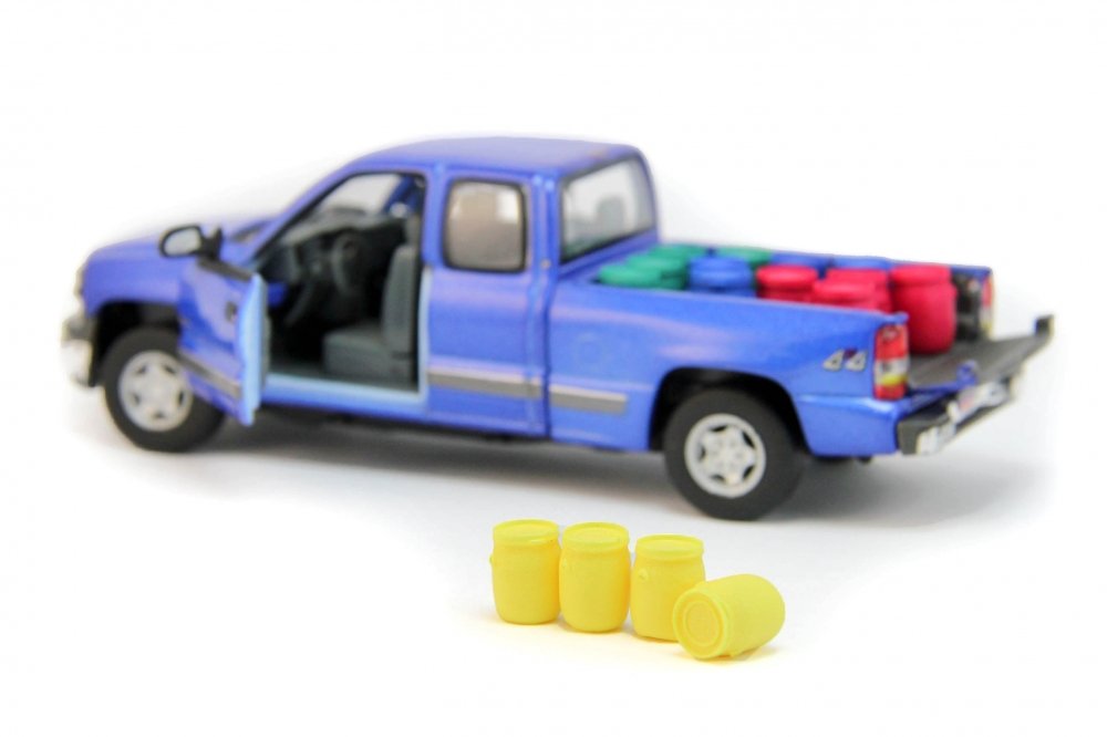 1:43 Набор пластиковых евробочек (48 литров) 4 шт, желтый - GST002-4Y