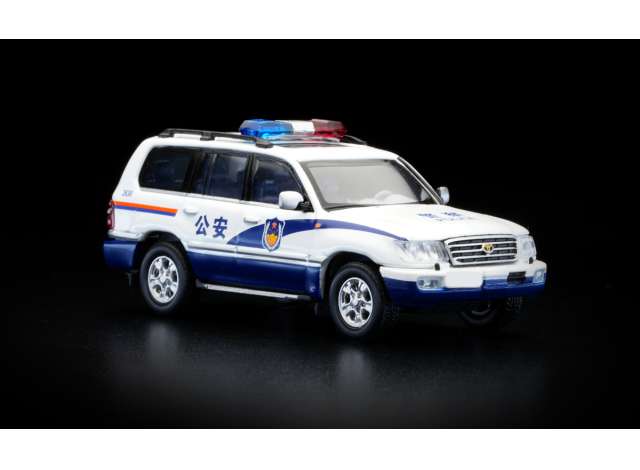 1:64 Toyota Land Cruiser LC100 Police, white / blue - XcarY45-03
