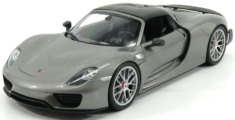 1:18 PORSCHE 918 Spider Hard-top Closed (2015) - Carbon Roof, Grey Met - WE18051WSGY