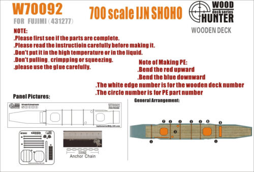 1:700 Набор деталей SCALE IJN AIRCRAFT CARRIER SHOHO (FUJIMI 431277) - W70092