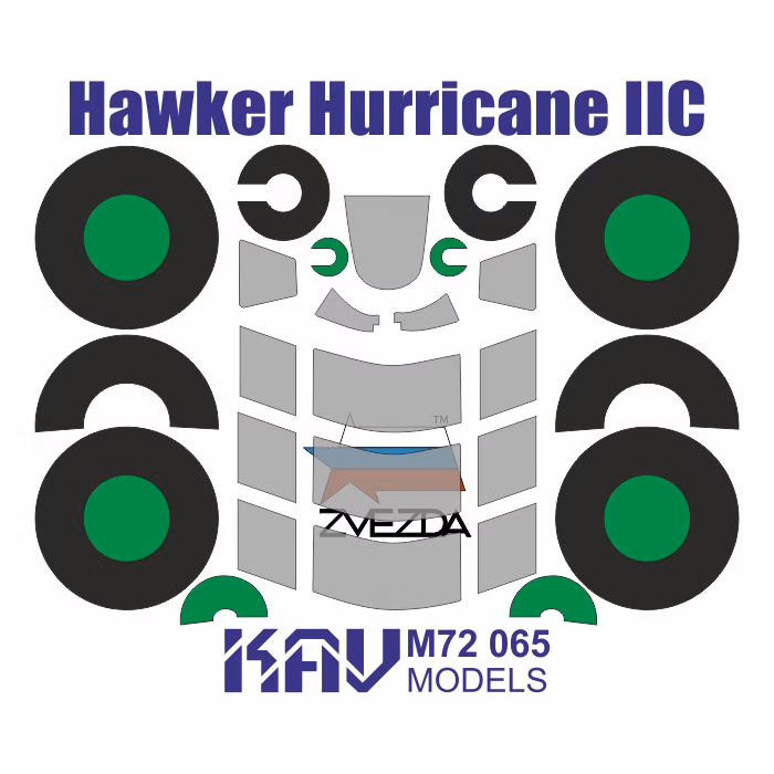 1:72 Окрасочная маска на Hurricane (Звезда) - M72 065