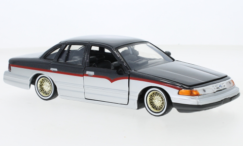 1:24 FORD Crown Victoria 1993, dark grey / silver - MOM79024