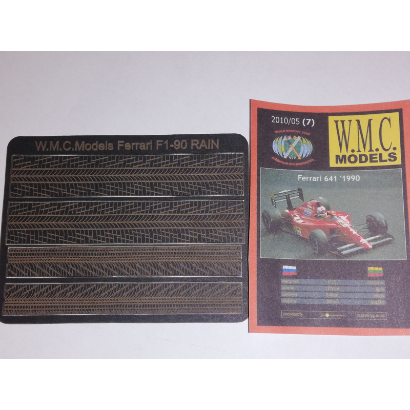 1:25 Дополнительный набор резиновых шин для Ferrari 641, дождь (лазерная резка) - WMC-7-1