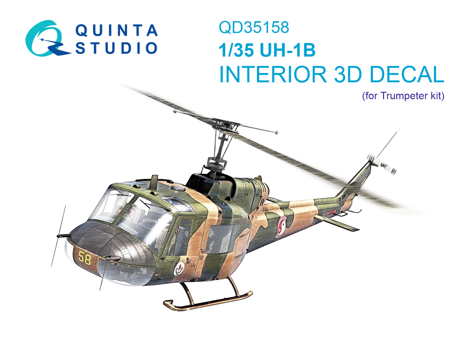 1:35 Декаль интерьера кабины UH-1B (Trumpeter) - QD35158
