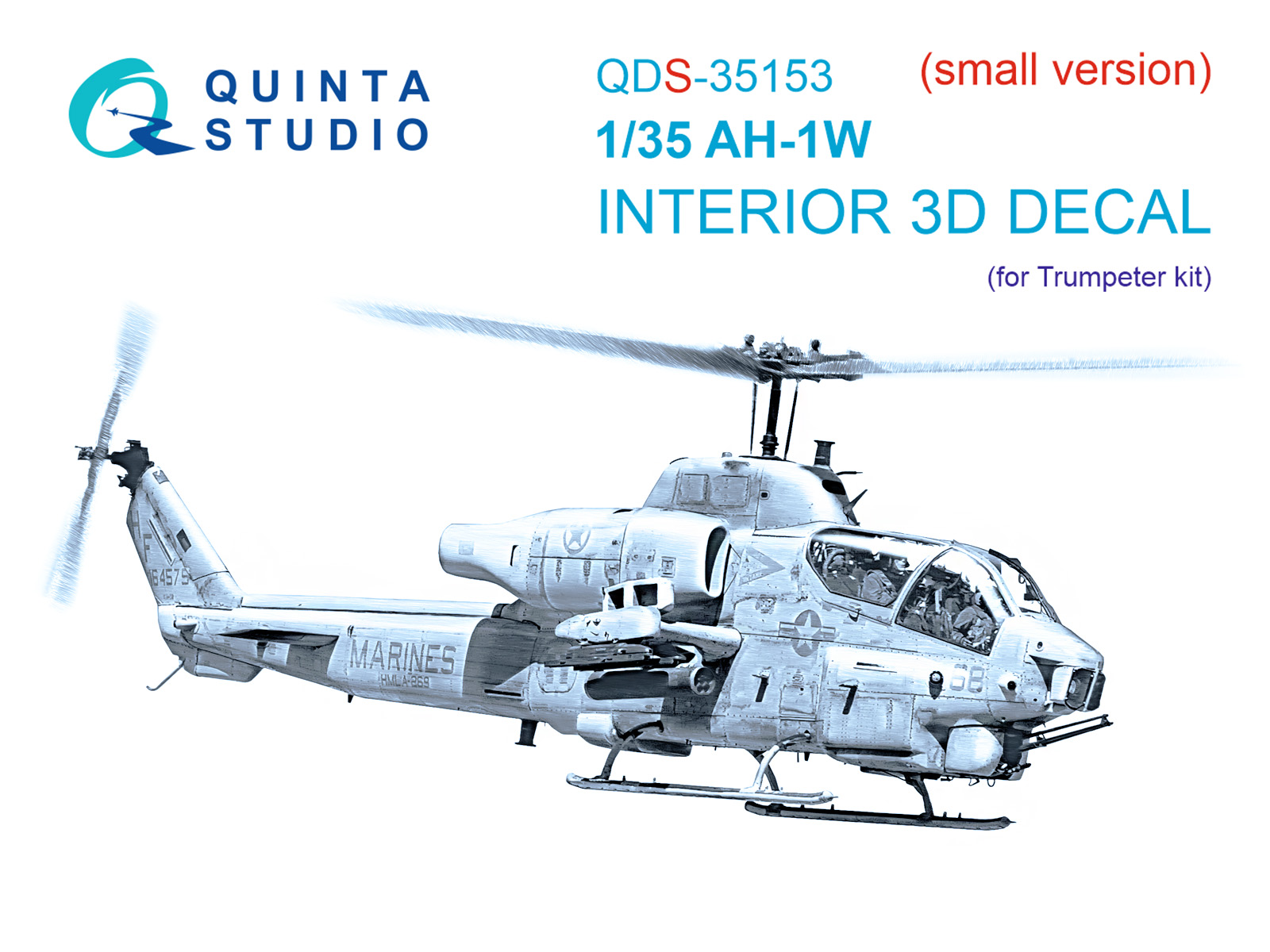 1:35 3D Декаль интерьера кабины AH-1W (Trumpeter) (Малая версия) - QDS-35153