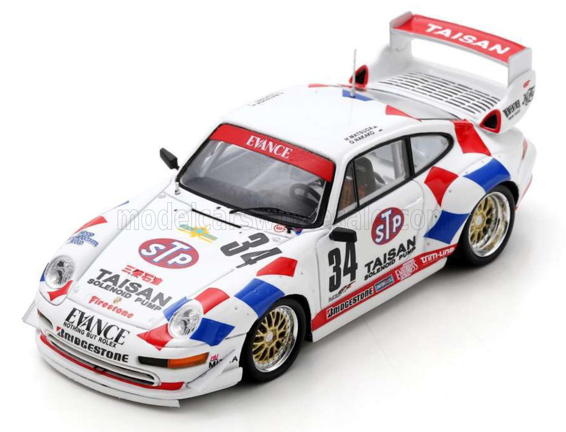 1:43 PORSCHE 911 993 Gt2 Team Stp Taisan №34 Winner Round 6 Gt1 Jgtc (1995) Taugio Matsuda - Keiichi Suzuki, White Blue Red - SJ153