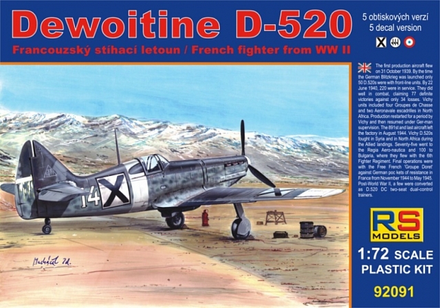 1:72 Сборная модель Dewoitine D-520 Bulgaria - 92091