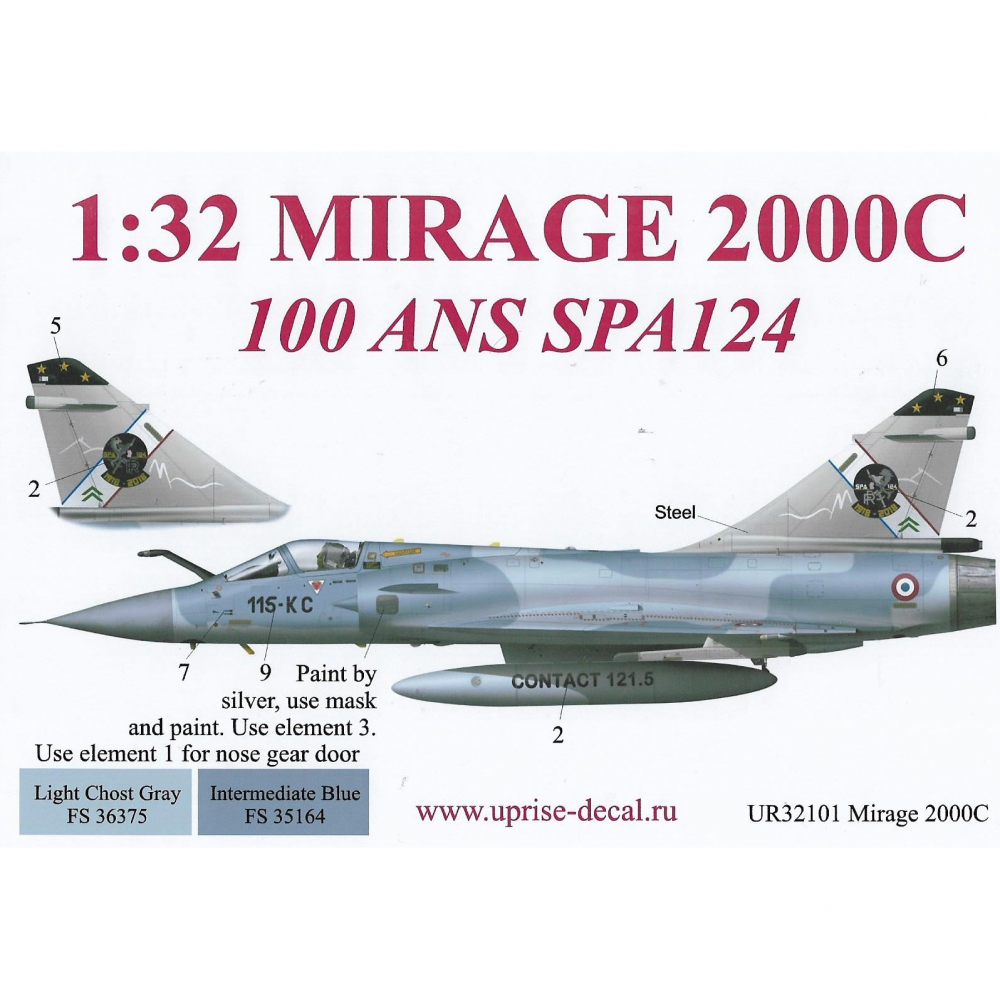 1:32 Декаль для Mirage 2000 RDI 115-KC - UR32101