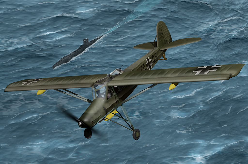 1:35 Сборная модель немецкий самолёт Fieseler Fi-156U - 80184