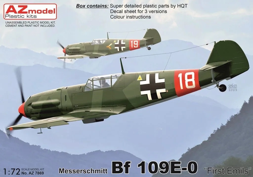 1:72 Сборная модель Messerschmitt Bf 109E-0 'First Emils' - AZ7869