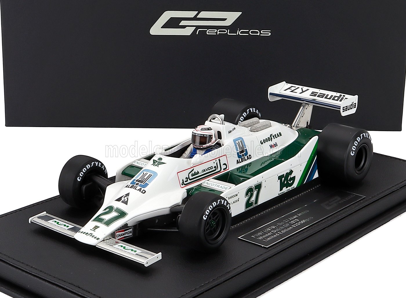 1:18 WILLIAMS F1 Fw07 Ford №27 Winner Dutch Gp (with Pilot Figure) Alan Jones (1979), White - GP151CWD