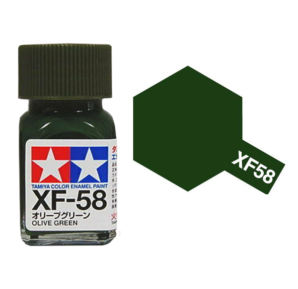 Краска эмалевая оливково-зеленый матовый XF-58 Olive Green,10мл. - 80358