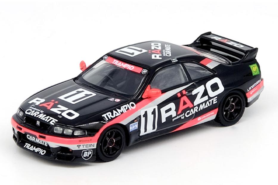 1:64 NISSAN Skyline Gt-r (r33) №11 Razo Trampio N1 Super Endurance Series Sendan Highland (1995), black - IN64-R33R-RAZO
